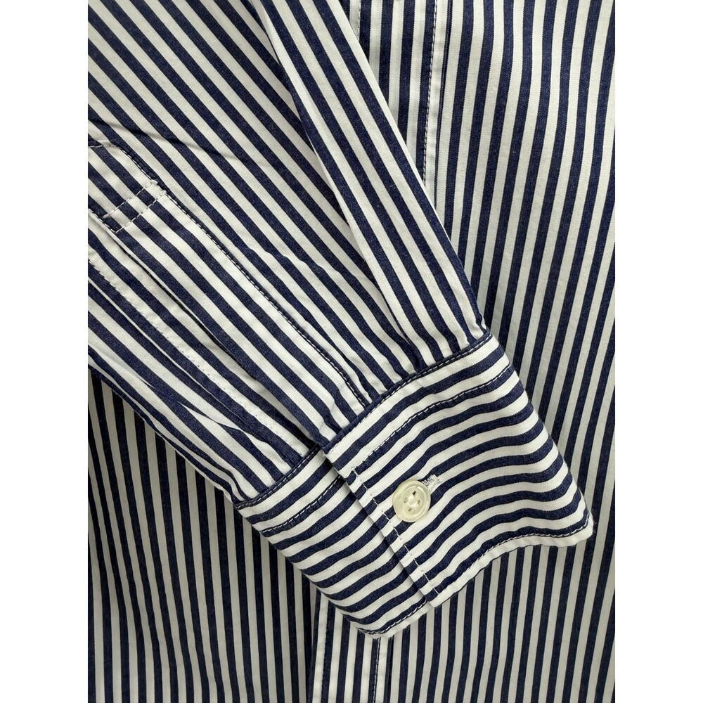 Play Comme Des Garçons UnisexNavy & White Striped Button Down Shirt Size Small - Picture 5 of 9